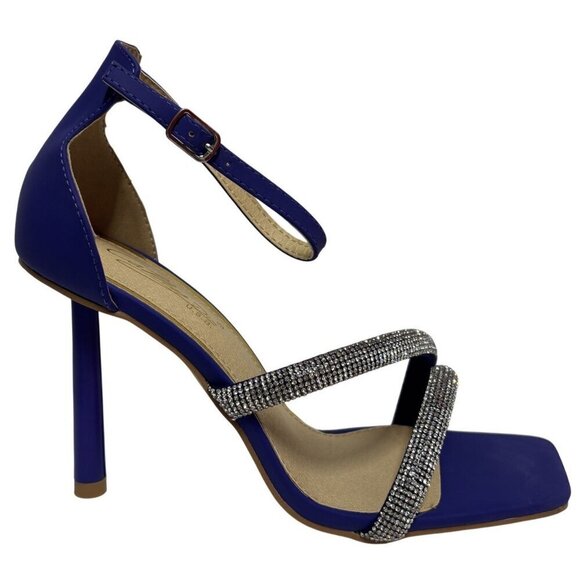 Kathy Din Shoes - CATHY DIN / Alathea / Blue Purple / High Heel / Sandals With Rhinestone / Straps